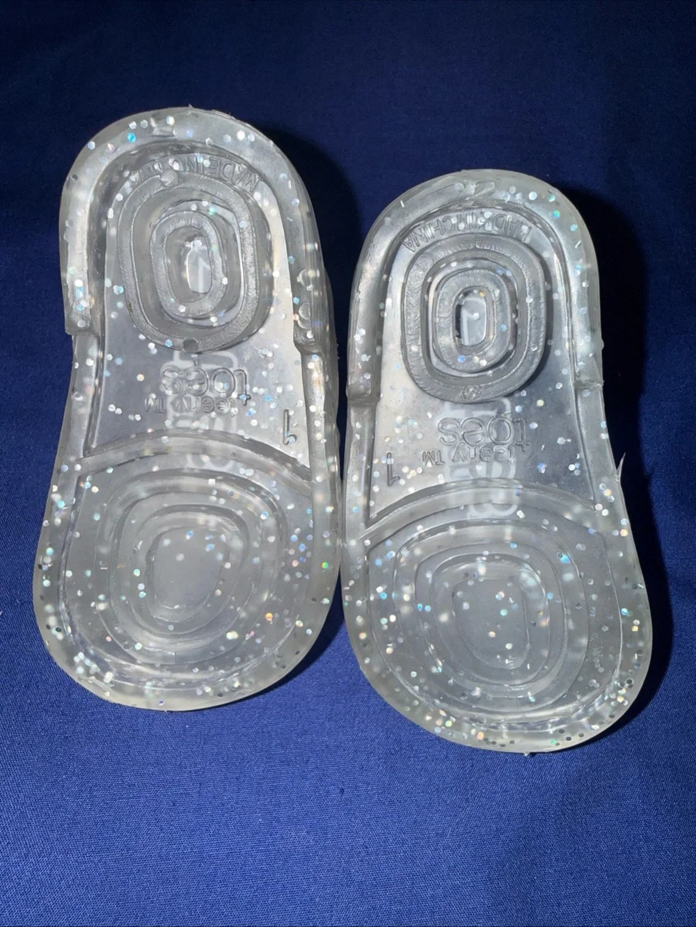 Teeny Toes Infant Clear Glitter Jelly Sandals Size 1